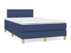 Bed Frame with Mattress - Blue Polyester Fabric, W 79.9 x D 47.2 x H 34.6 in