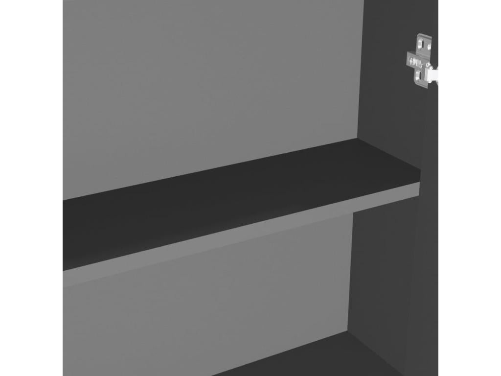 Wardrobe - Gray Wood, W 23.6 x D 5.9 x H 29.5 in