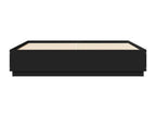 Bed with LED - Black Engineered Wood, W 79.9 x D 80.1 x H 15.7 in