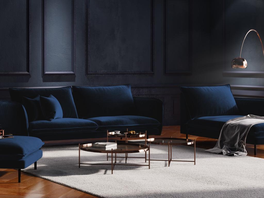 Home Item - Blue Velvet, W 66.9 x D 43.3 x H 37.4 in