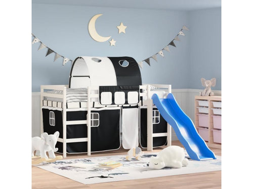 Bed - Black Wood, W 80.9 x D 34.4 x H 44.7 in