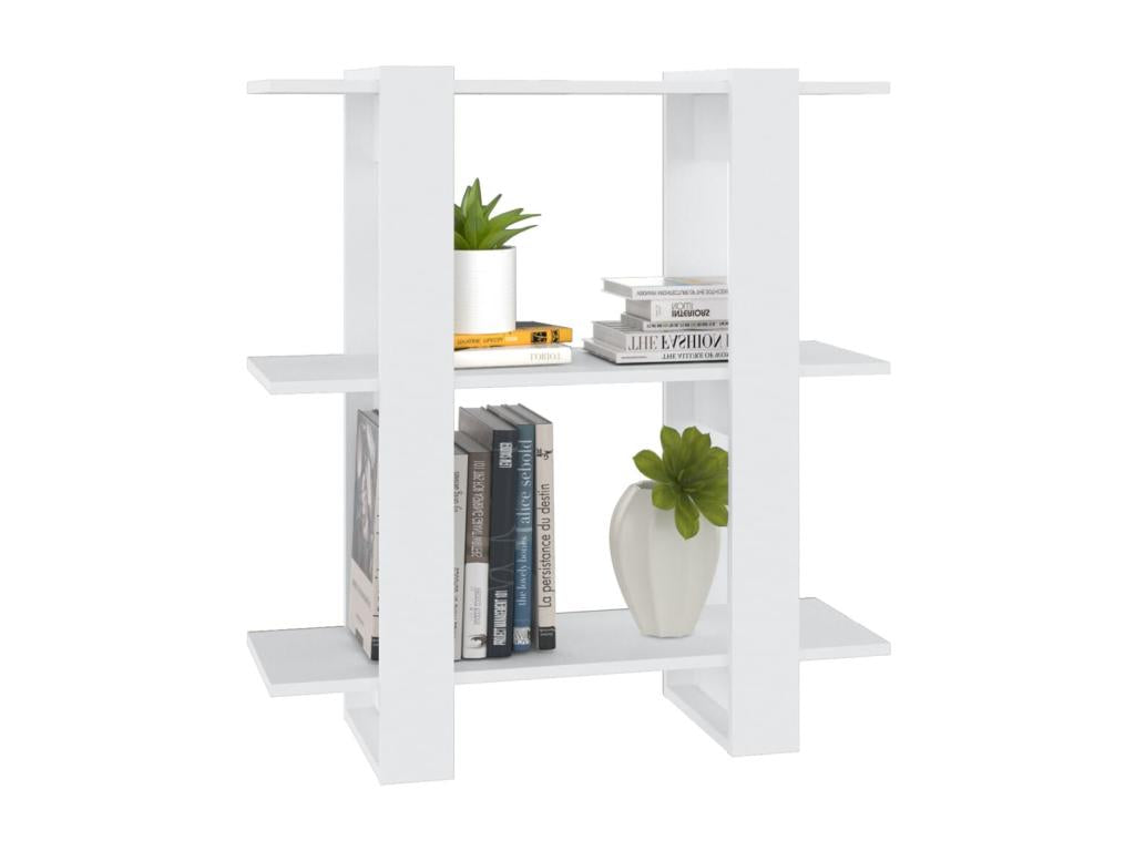 Bookcase - White Wood, W 31.5 x D 11.8 x H 34.3 in