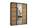 Sliding Door Wardrobe - Natural Engineered Wood, W 70.9 x D 23.6 x H 92.5 in