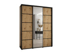 Sliding Door Wardrobe - Natural Engineered Wood, W 70.9 x D 23.6 x H 92.5 in