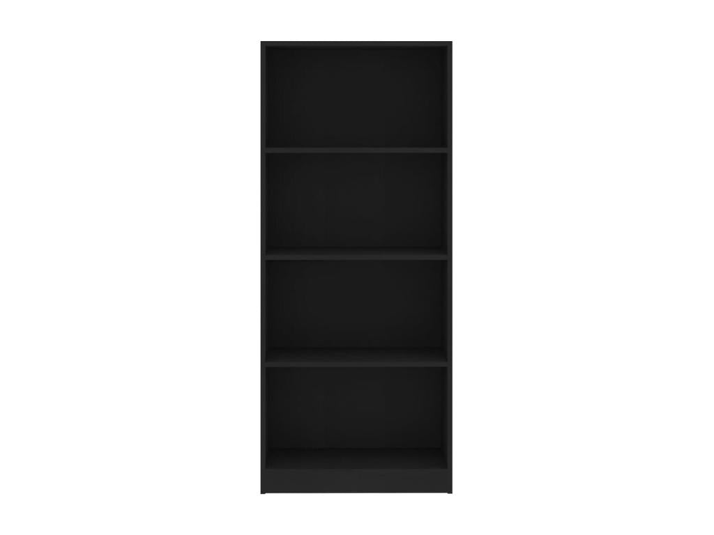 Bookcase - Black Wood, W 23.6 x D 9.4 x H 55.9 in