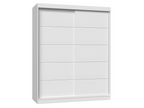 Sliding Door Wardrobe - White Engineered Wood, W 63 x D 24 x H 78.7 in