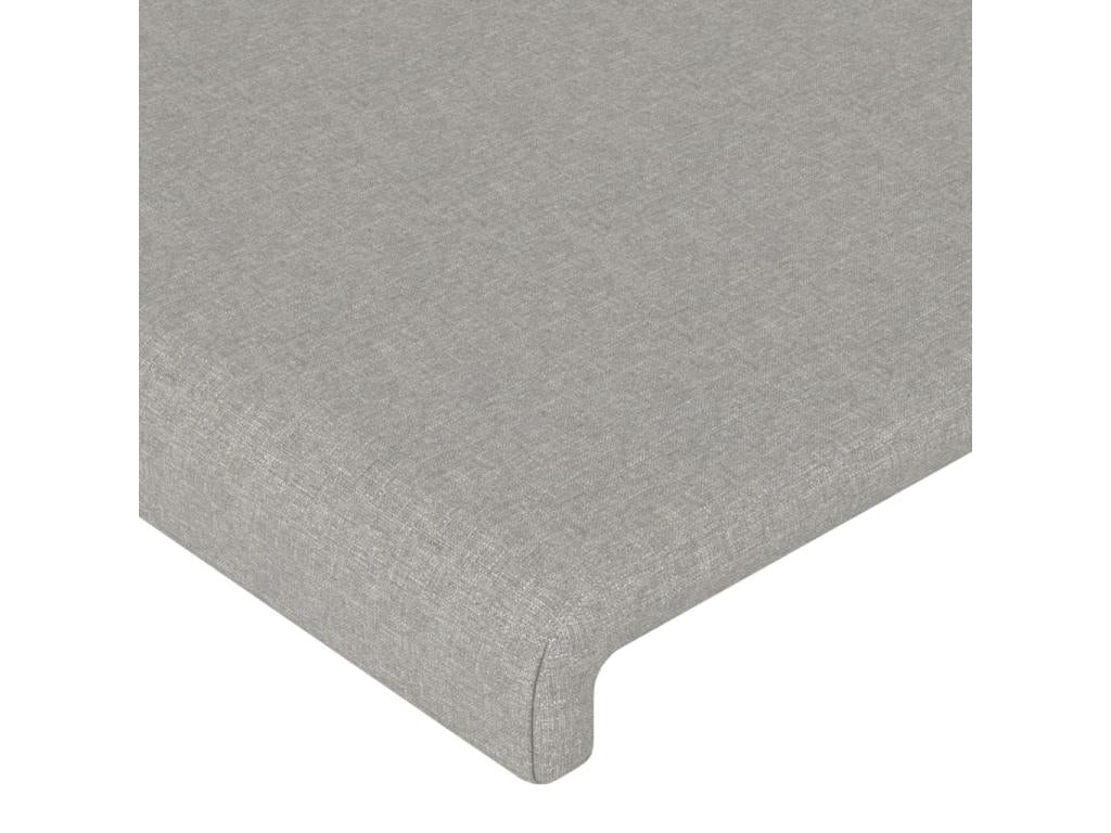 Bed with LED - Gray Wood, W 32.7 x D 6.3 x H 30.7 in