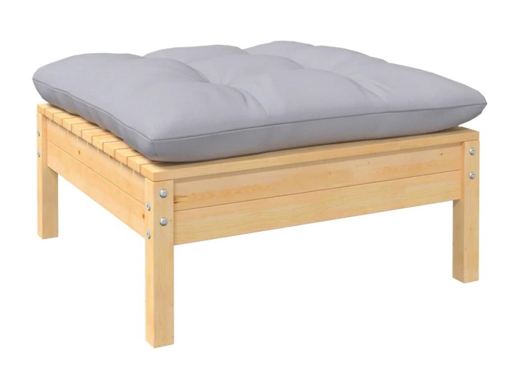 3-Piece Outdoor Patio Set with Cushions - White Wood, W 25 x D 25 x H 24.6 in