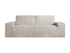 Sofa - Beige Polyester Fabric, Velvet, W 90.6 x D 37.4 x H 33.1 in