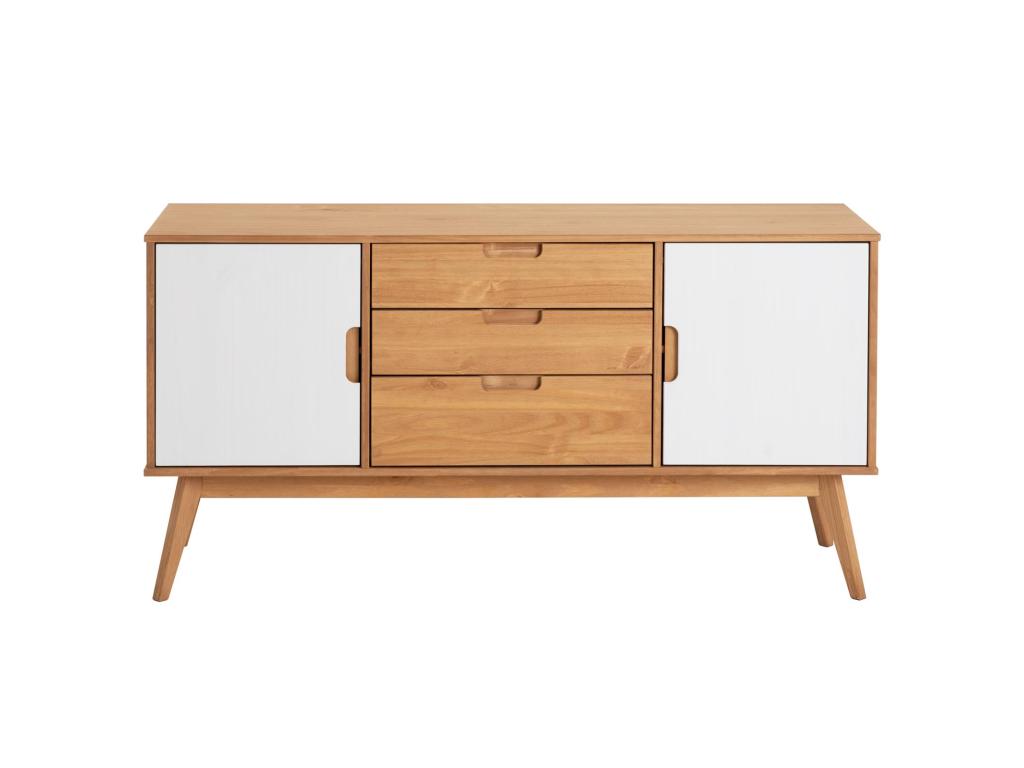 Dresser - Brown Wood, W 57.1 x D 17.7 x H 29.5 in