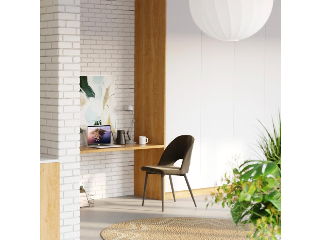 Set of 2 Chairs - Green Velvet, W 19.3 x D 22.4 x H 33.5 in