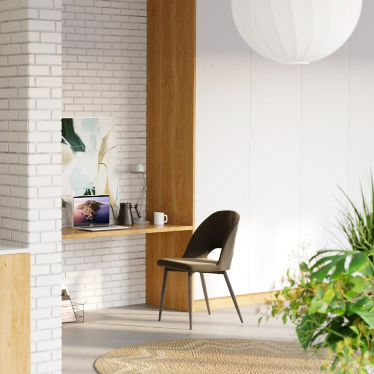 Set of 2 Chairs - Green Velvet, W 19.3 x D 22.4 x H 33.5 in