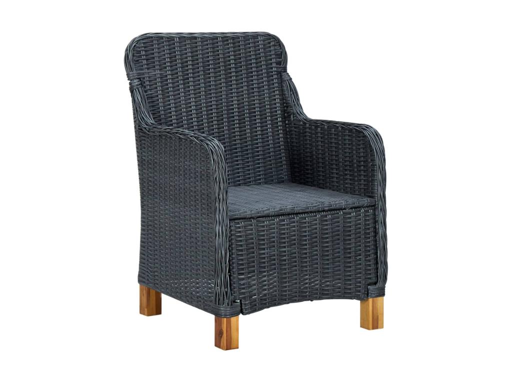 Set of 2 Chairs - Black Resin, W 15 x D 15 x H 29.9 in