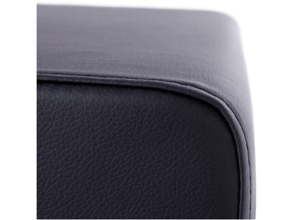 Stool - Gray Synthetic Leather, W 16.1 x D 16.1 x H 16.1 in