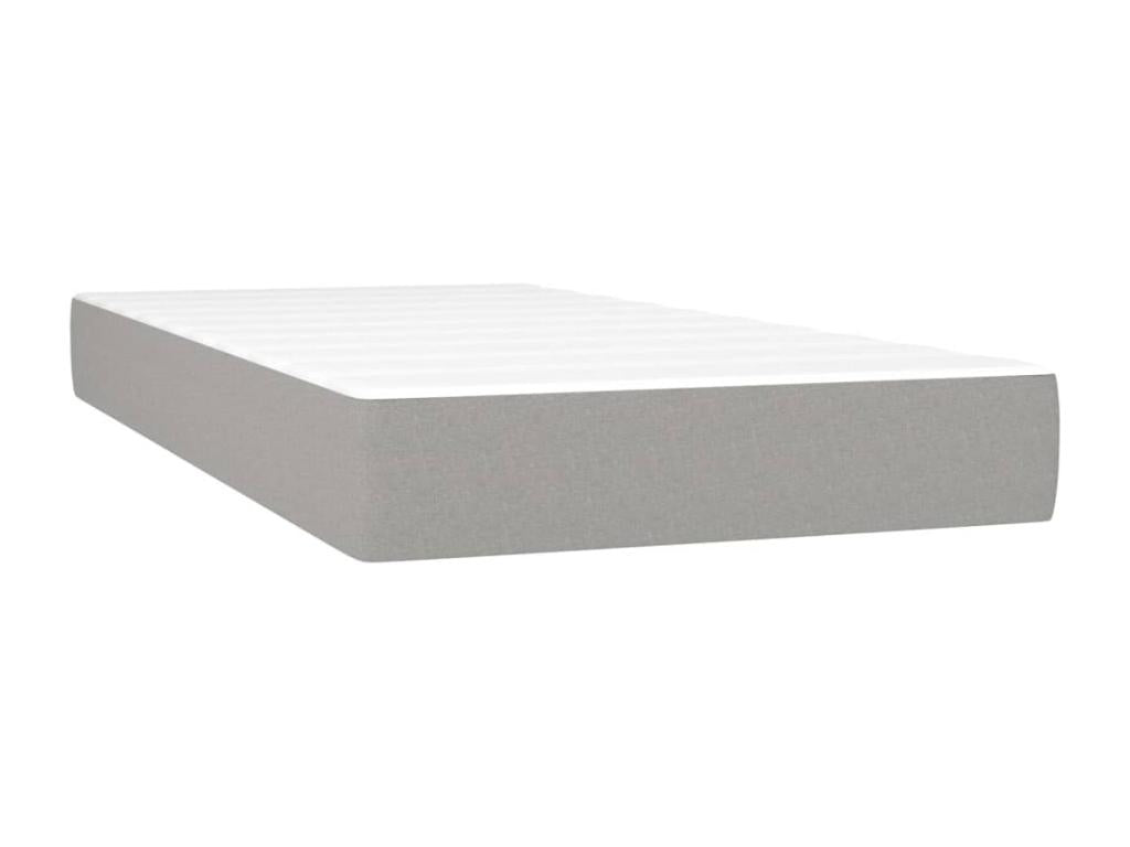 Bed Frame with Mattress - Gray Polyester Fabric, W 76 x D 36.6 x H 50.4 in