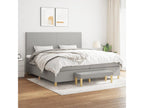 Bed Frame with Mattress - Gray Polyester Fabric, W 78.7 x D 78.7 x H 2 in