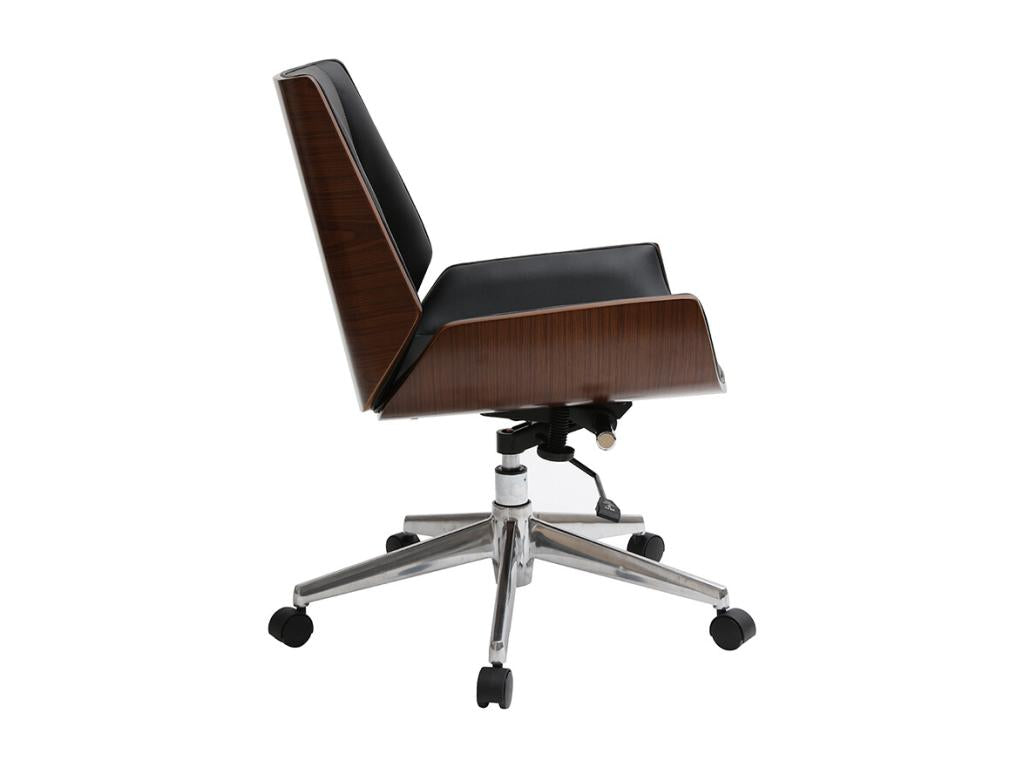 Desk - Brown Fabric, Acrylic, W 22.4 x D 25.4 x H 36.6 in