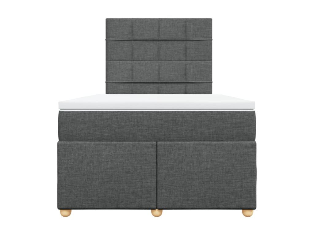 Bed Frame with Mattress - Gray Polyester Fabric, W 74.8 x D 47.2 x H 59.3 in