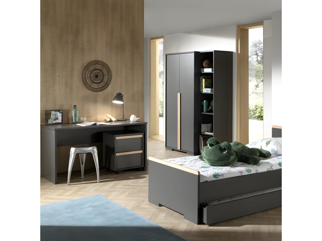 Bookcase - Gray Engineered Wood, W 16.3 x D 17.9 x H 76.9 in