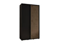 Sliding Door Wardrobe - Black Engineered Wood, W 55.1 x D 17.7 x H 80.8 in