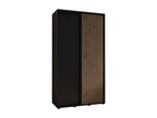 Sliding Door Wardrobe - Black Engineered Wood, W 55.1 x D 17.7 x H 80.8 in
