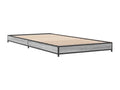 Bed Frame with Mattress - Gray Wood, W 79.9 x D 36.6 x H 5.7 in