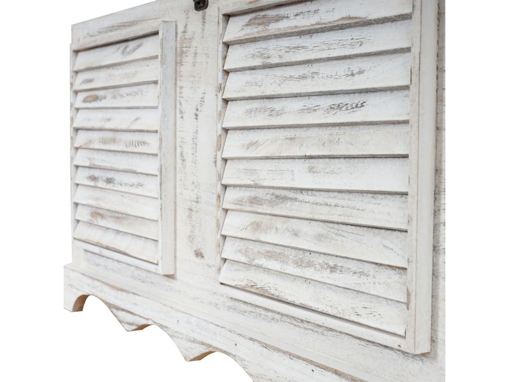 Home Item - White Wood, W 29.9 x D 17.7 x H 19.7 in