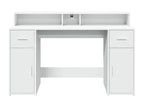 Desk - White Wood, W 55.1 x D 21.7 x H 35.8 in