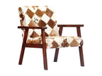 Table - Brown Leather, W 24 x D 27.2 x H 28.3 in