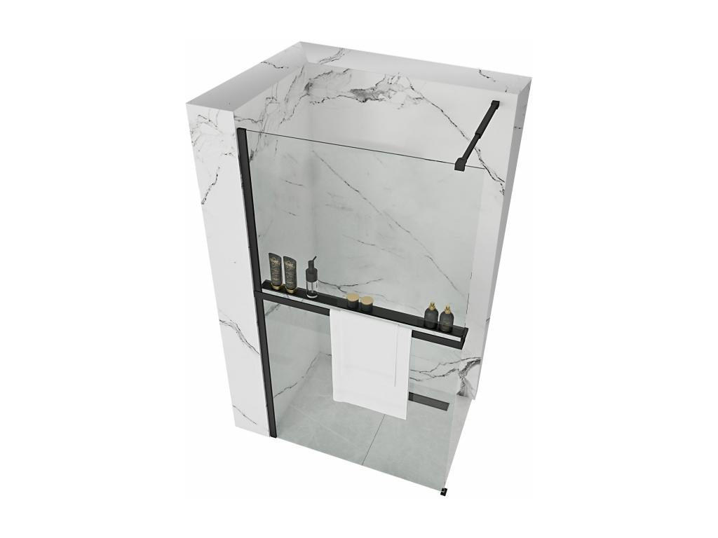 Shelf - Black Glass, W 0.7 x D 35.4 x H 76.8 in