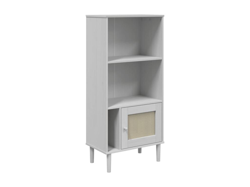 Bookcase - White Wood, W 23.6 x D 13.8 x H 51.2 in
