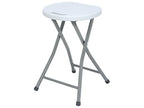 Stool - White Resin, W 12.2 x D 12.2 x H 17.7 in