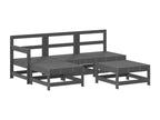 5-Piece Outdoor Patio Set - Black Resin, W 21.7 x D 24.4 x H 27.2 in
