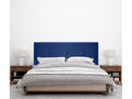 Bed - Blue Faux Leather, Pine Wood, W 59.1 x D 1.6 x H 19.7 in