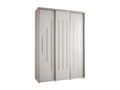 Sliding Door Wardrobe - White Engineered Wood, W 70.9 x D 17.7 x H 92.5 in