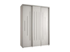 Sliding Door Wardrobe - White Engineered Wood, W 70.9 x D 17.7 x H 92.5 in