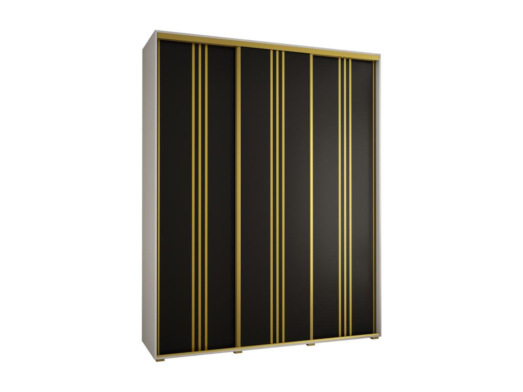 Sliding Door Wardrobe - Black Engineered Wood, W 78.7 x D 17.7 x H 92.5 in