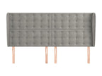 Bed - Gray Velvet, W 72 x D 9.1 x H 50.4 in