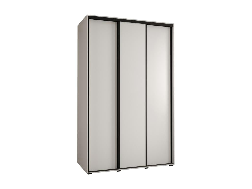 Sliding Door Wardrobe - Black Engineered Wood, W 63 x D 17.7 x H 92.5 in