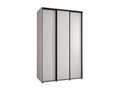 Sliding Door Wardrobe - Black Engineered Wood, W 63 x D 17.7 x H 92.5 in