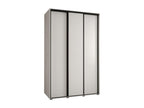 Sliding Door Wardrobe - Black Engineered Wood, W 63 x D 17.7 x H 92.5 in