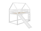 Bed - White Wood, W 80.7 x D 86.6 x H 70.9 in