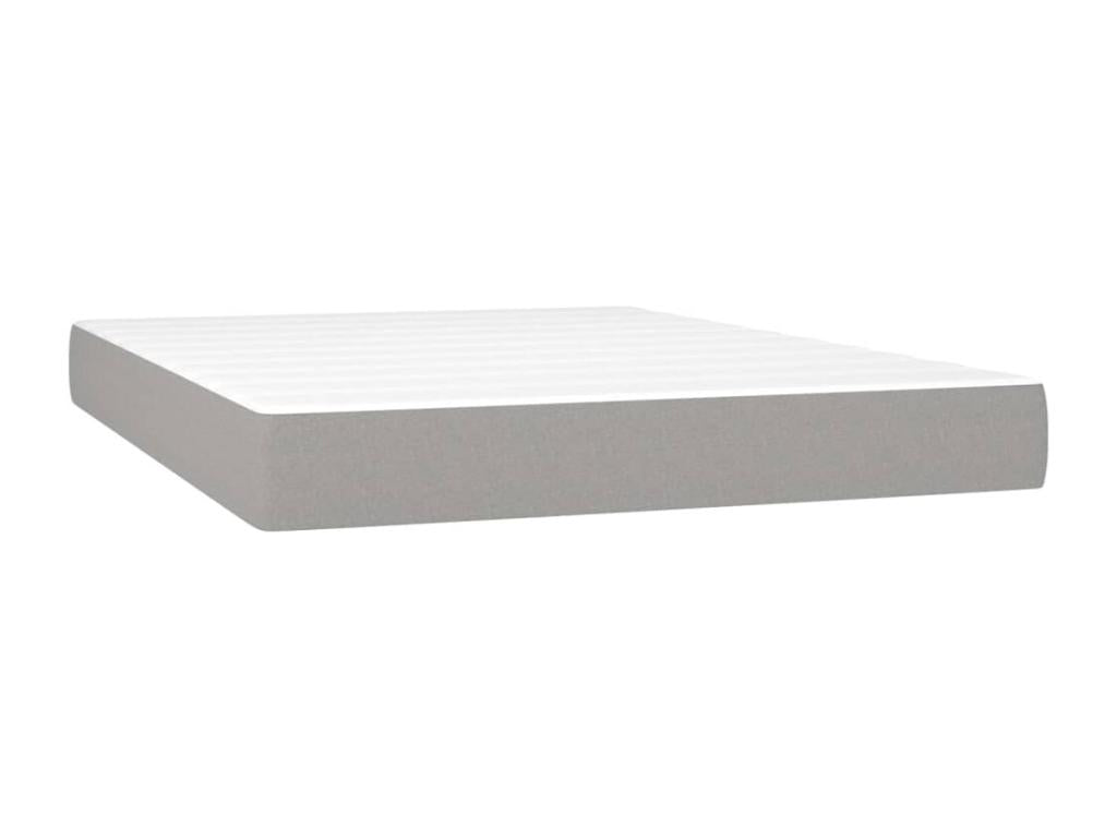 Bed Frame with Mattress - Gray Polyester Fabric, W 76 x D 57.9 x H 50.4 in