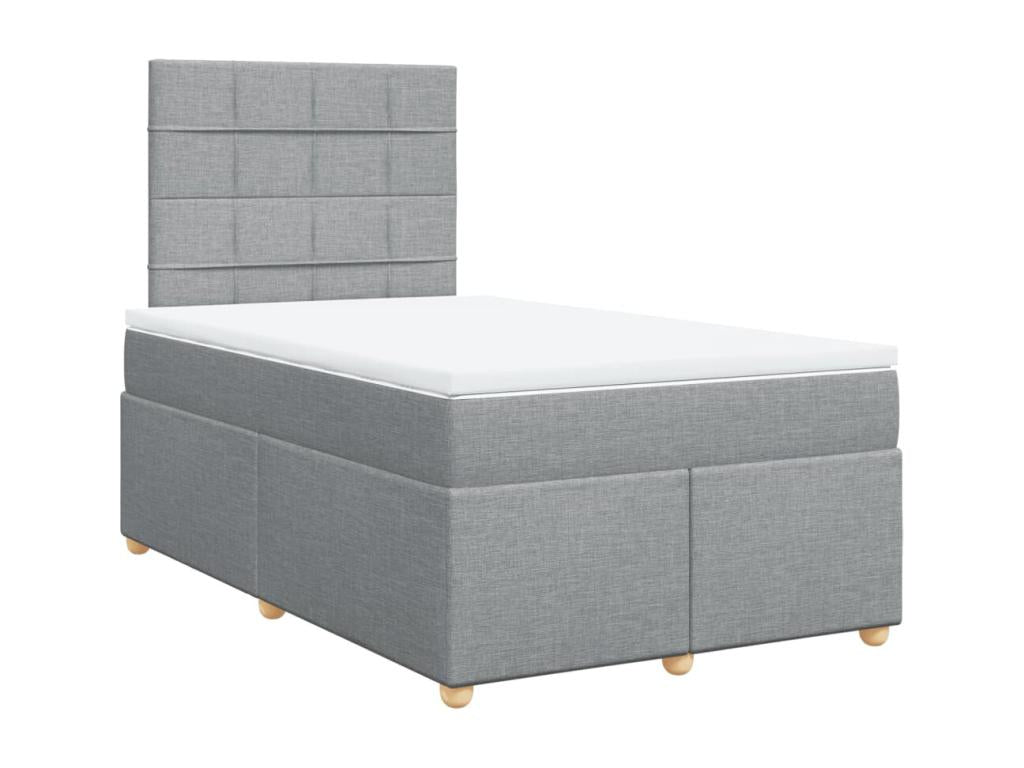 Bed Frame with Mattress - Gray Engineered Wood, W 74.8 x D 47.2 x H 59.3 in