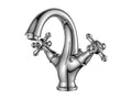 Retro Bathroom Faucet - Silver Metal, W 7.5 x D 7.5 x H 7.5 in