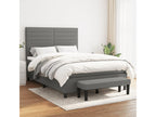 Bed Frame with Mattress - Gray Polyester Fabric, W 76 x D 56.7 x H 50.4 in