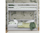 Bed Frame with Mattress - Gray Pine Wood, W 78 x D 42.5 x H 76.8 in