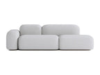 Modular Sofa - Light Gray Polyester Fabric, Engineered Wood, W 98.4 x D 42.1 x H 27.6 in