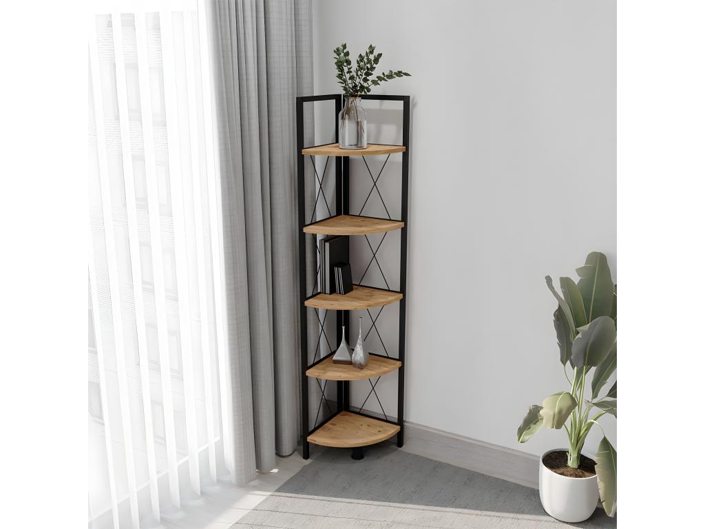 Bookcase - Brown Wood, W 13.4 x D 13.4 x H 63 in