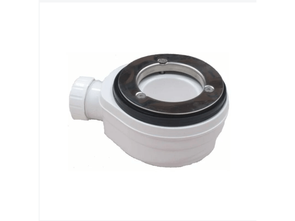 Shower Tray - White Resin, W 39.4 x D 49.2 x H 1.2 in